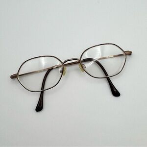 Vintage Anne Klein K1028 48-17-135 Gold Oval Geometric Glasses